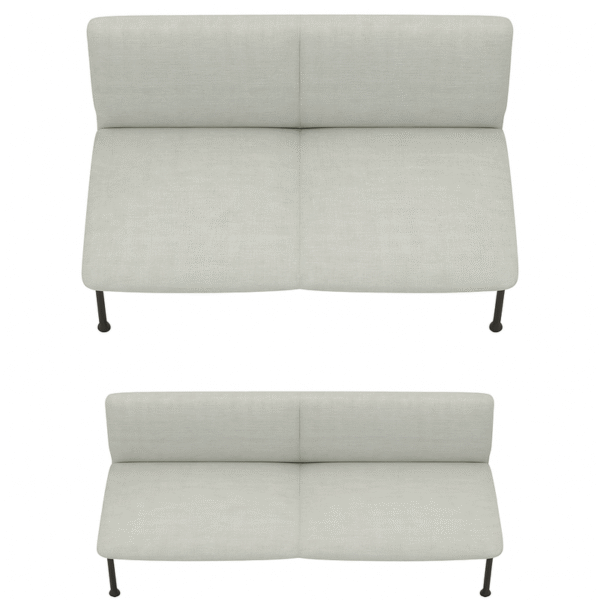 Modern Blue Fabric Reception Sofa with Steel Frame & High-Density Foam for Office - Image 5