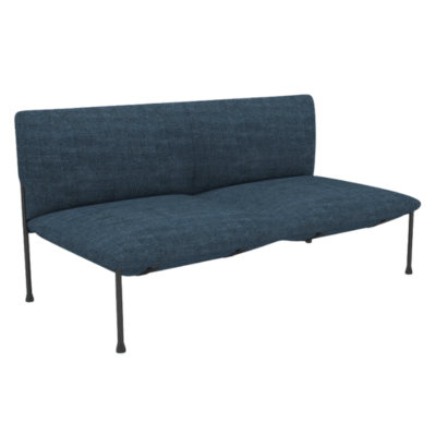 Modern Blue Fabric Reception Sofa with Steel Frame & High-Density Foam for Office