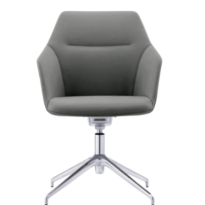 Premium PU Eco Leather Office Conference Chair without Wheels for Meeting Rooms