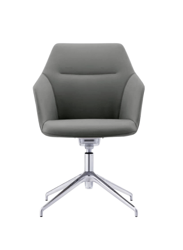Premium PU Eco Leather Office Conference Chair without Wheels for Meeting Rooms