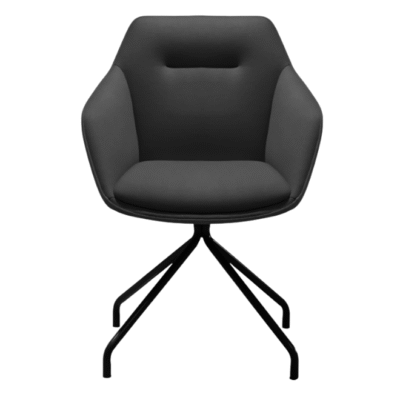 Premium Black PU Leather Office Conference Chair without Wheels for Meeting Rooms