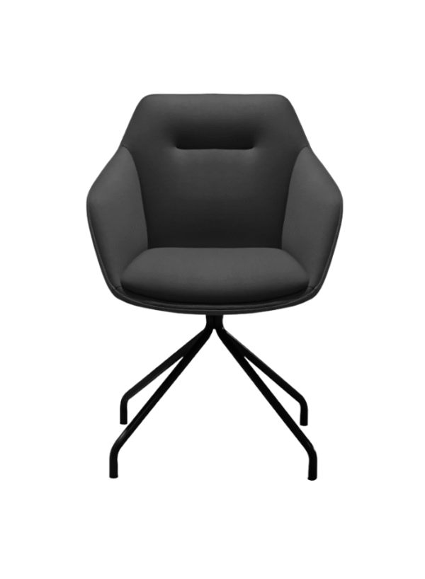 Premium Black PU Leather Office Conference Chair without Wheels for Meeting Rooms