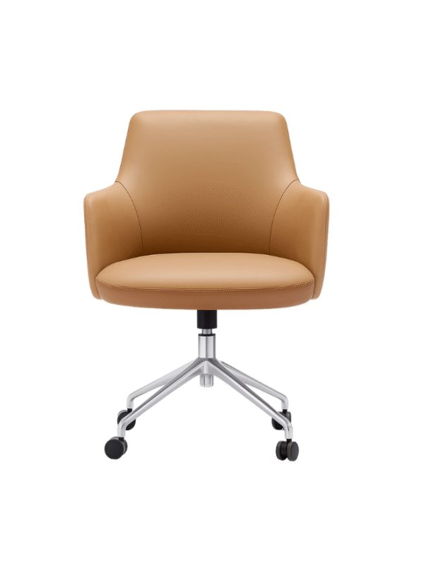 Premium PU Leather Conference Chair with Armrests