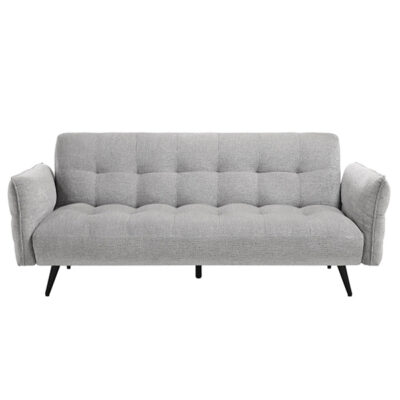 Sofa Bed 3-Seater Convertible Sofa with Soft Grey Fabric