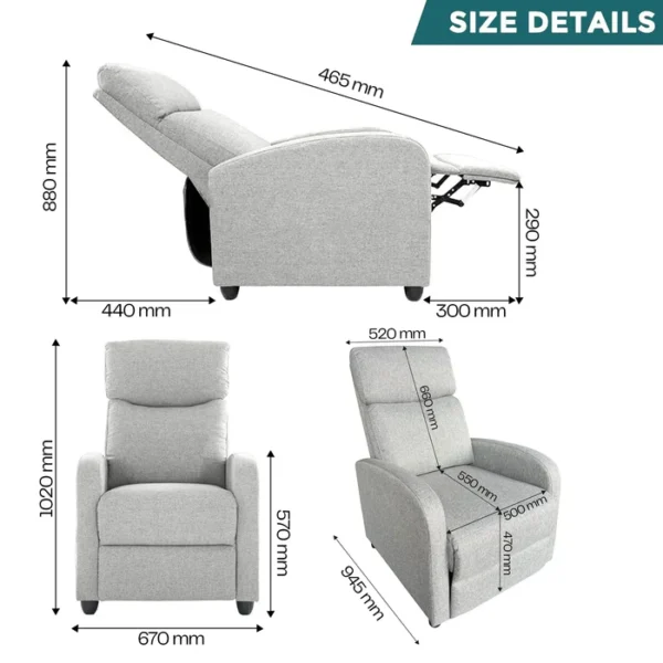 Solvani Manual Recliner Chair - Image 3