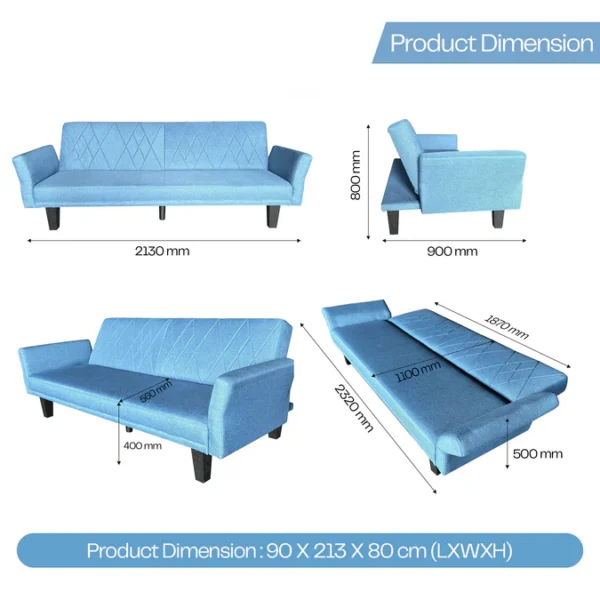 Zayana Modern Convertible Sofa Bed - Image 5