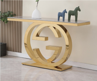 Stylish Golden Console Table with Elegant Design