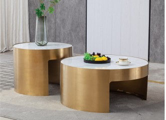 Stylish Gold and White Coffee Tables - Perfect for Modern Living Rooms!