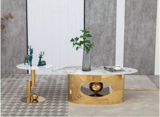 Elegant Marble and Gold Coffee Tables Collection