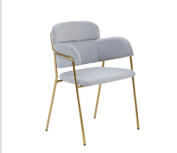 Elegant Modern Dining Chair in Soft Grey