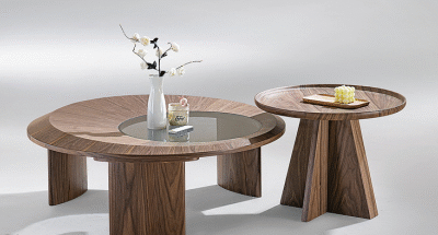Elegant Wooden Coffee Table Set