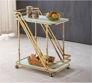 Geometric Frame 2-Tier Bar & Serving Trolley