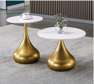 Elegant Gold and White Accent Tables
