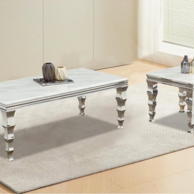 Marble Top Coffee & Side Table Set