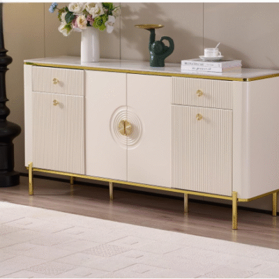 Elegant Cream Console with Gold Accents