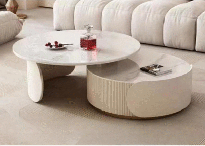 Chic White Modern Coffee Table