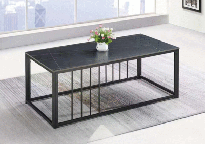 Sleek Black Marble Coffee Table