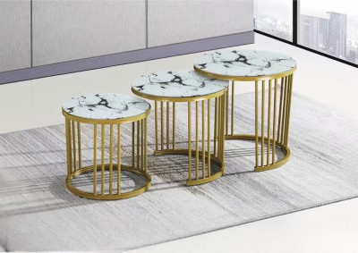 Marble Elegance Nesting Coffee Tables