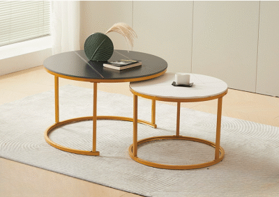 Dual-Tone Modern Coffee Table Set