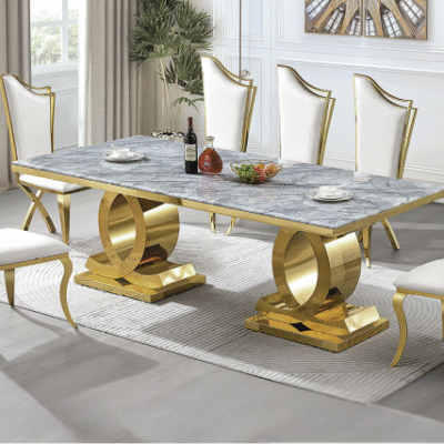 Opulent Gold-Accent Dining Chair