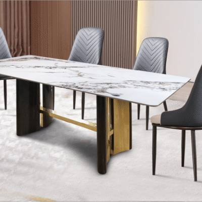 Sleek Grey Upholstered Dining Chair