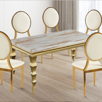 Royal Marble & Gold Dining Set