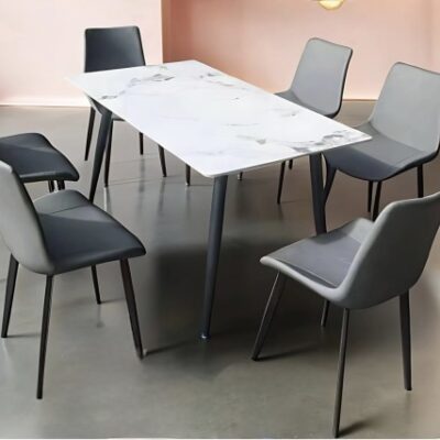 Minimalist Marble & Grey Dining Set