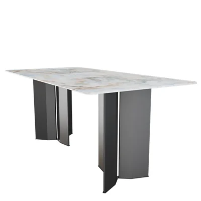 Luxury White Marble Dining Table (6–8 Seater)